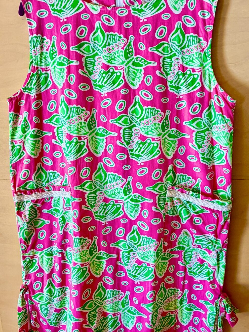 Lily Pulitzer, Colorful, Sleevless Dress with Front Pockets, Size 14